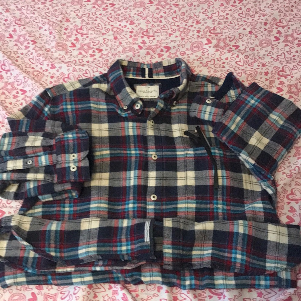 Denim & Flower Long Sleeve Button Down Medium